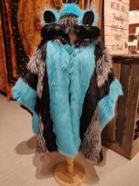 Image 1 of Fun Fur Poncho: Blue Husky