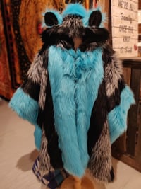 Image 5 of Fun Fur Poncho: Blue Husky