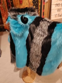 Image 4 of Fun Fur Poncho: Blue Husky