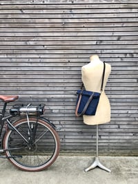 Image 3 of Waxed canvas folded bicycle bag / tote bag / bike accessories