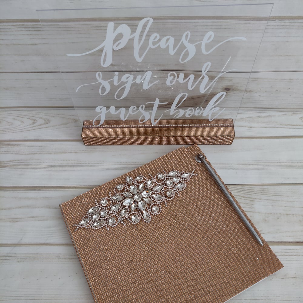 "Beverly" Blinged Guest Book (Available in Rose Gold)