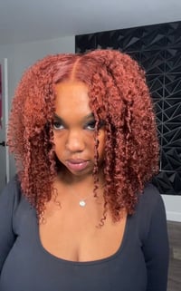 Image 2 of 16” 7x5 Afro Kinky Curly Reddish Brown Wig (Unice)