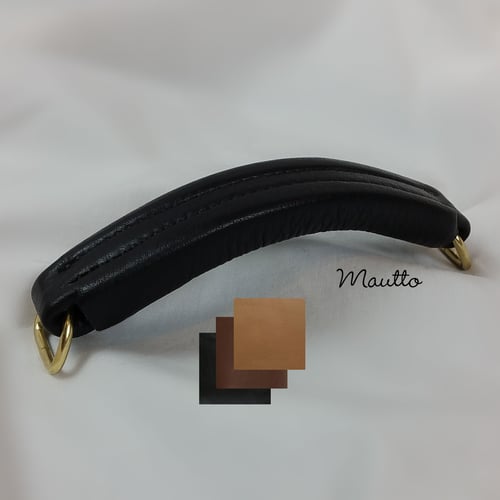 Image of Leather Handle for Luggage, Briefcase, Satchel, Laptop Bag, Messenger, more - Brass Hardware, 6 inch