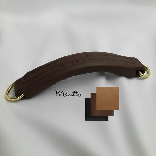 Image of Leather Handle for Luggage, Briefcase, Satchel, Laptop Bag, Messenger, more - Brass Hardware, 6 inch