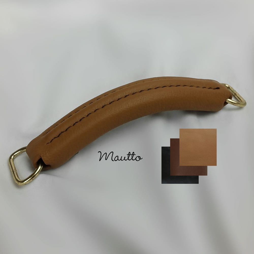 Image of Leather Handle for Luggage, Briefcase, Satchel, Laptop Bag, Messenger, more - Brass Hardware, 6 inch