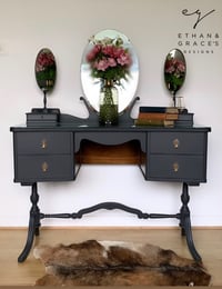 Image 1 of Dark grey vintage dressing table dark grey