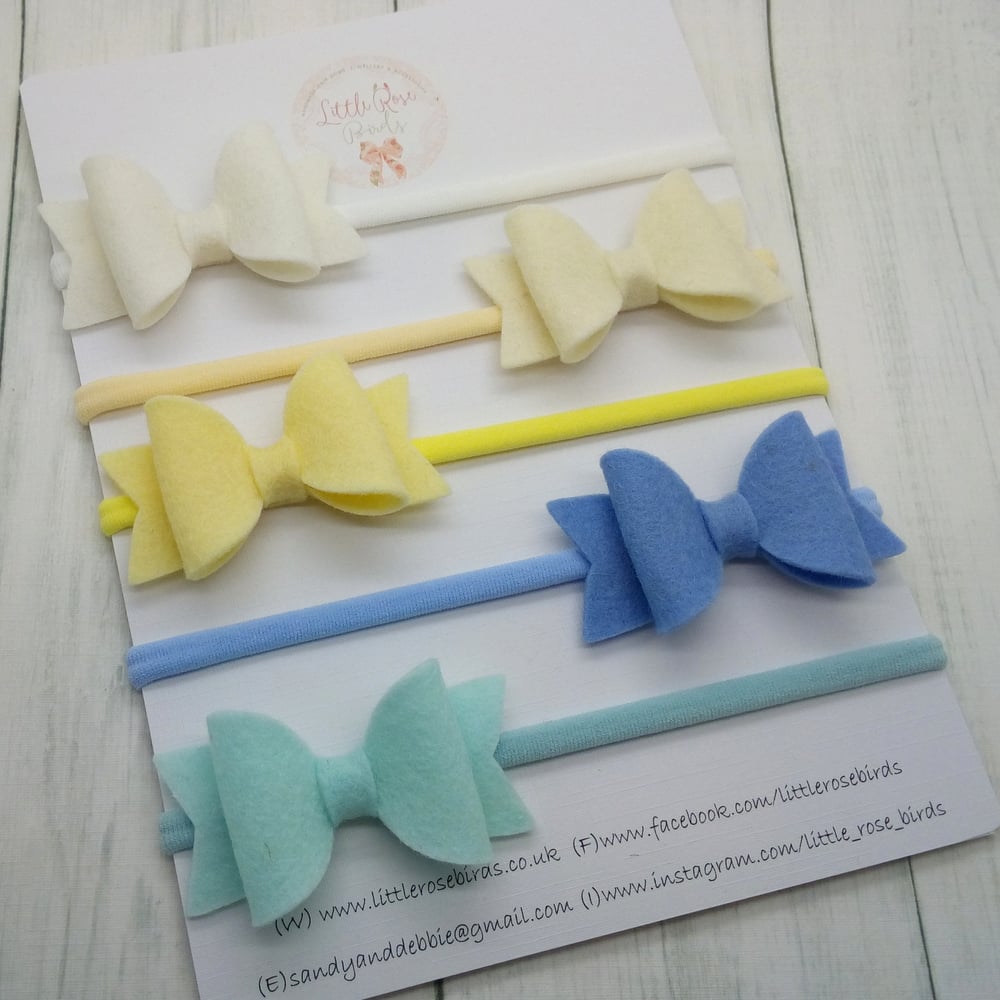 Image of SET OF 5 Spring Bows Headbands or Clips