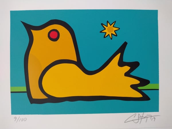 Image of "Como Pájaro en el Agua" (Silkscreen Print)