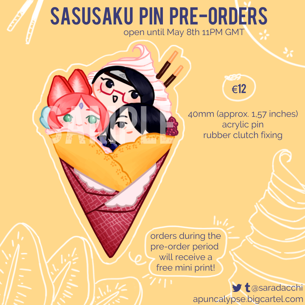 Image of SasuSakuSara Acrylic Pin [PRE-ORDER]