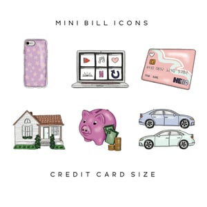 Image of Mini Bills Icons - Credit Card Sized