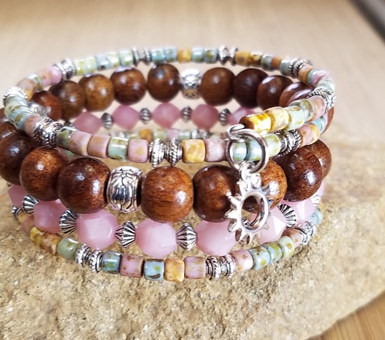 Pink Opal Stacking Bracelet Image 5