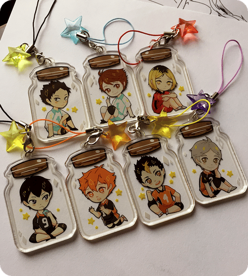 Piece Set Haikyuu Keychain Haikyuu Anime Keychain Bags, Wallets And ...