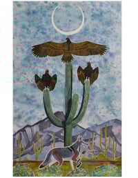 Image 2 of “Coyote and Vultures” print by Zasha Welsh