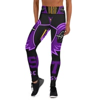 Image 2 of BOSSFITTED Purple and Gold Yoga Leggings