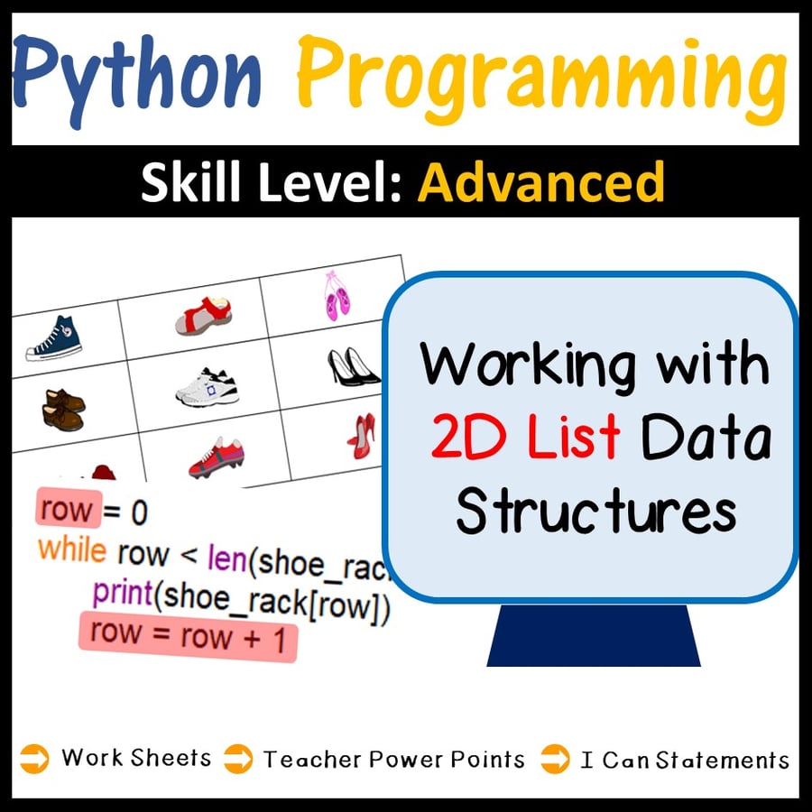 Image of Python Programming: Working with Two-Dimensional Lists/2D Lists (Skill Level: Advanced)