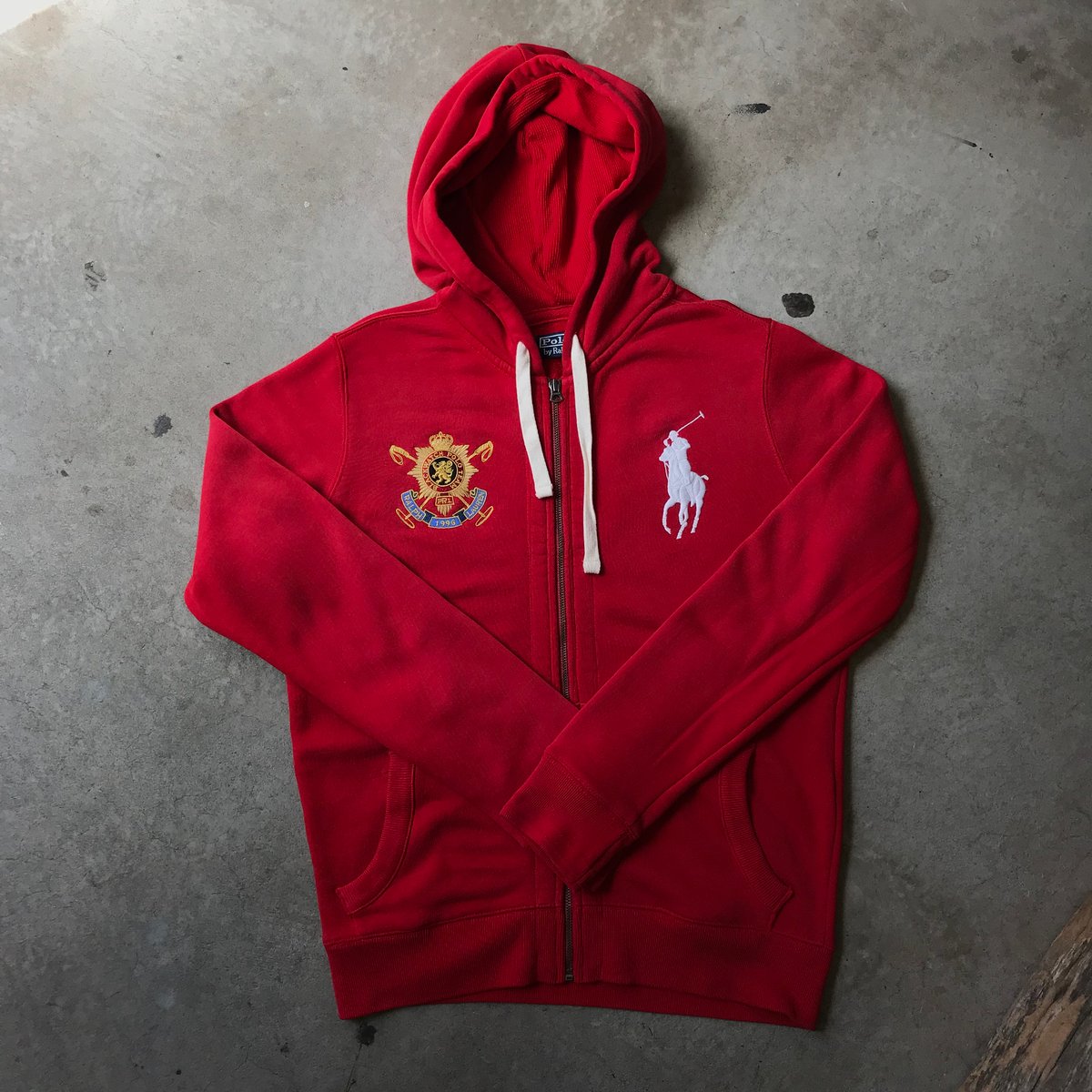 Ralph Lauren Red Hoodie W/Big Horse | Lil J's Vintage