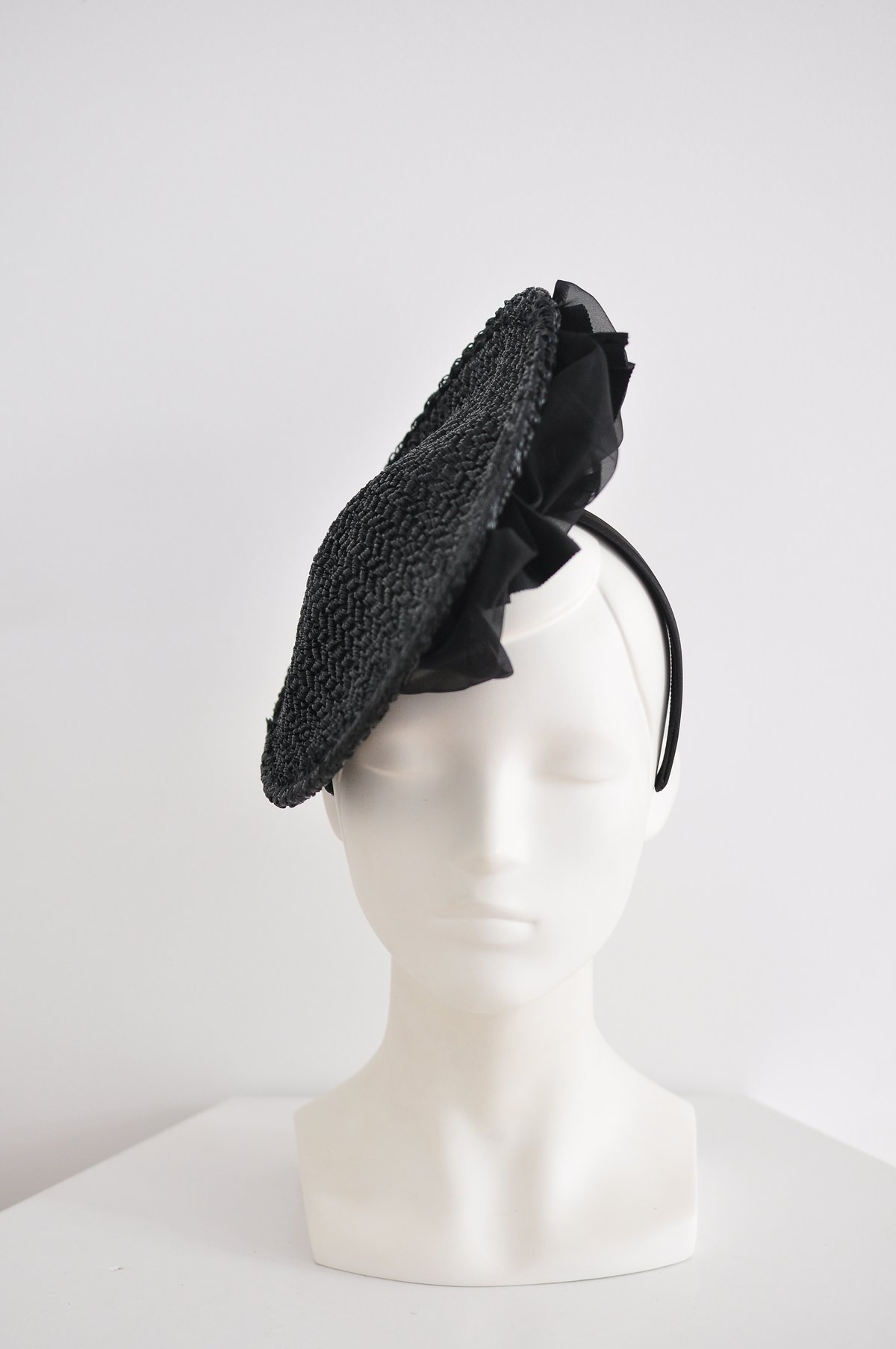 Image of silk + ribbon disc headpiece