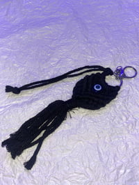 Image 6 of Fabric evil eye keychain