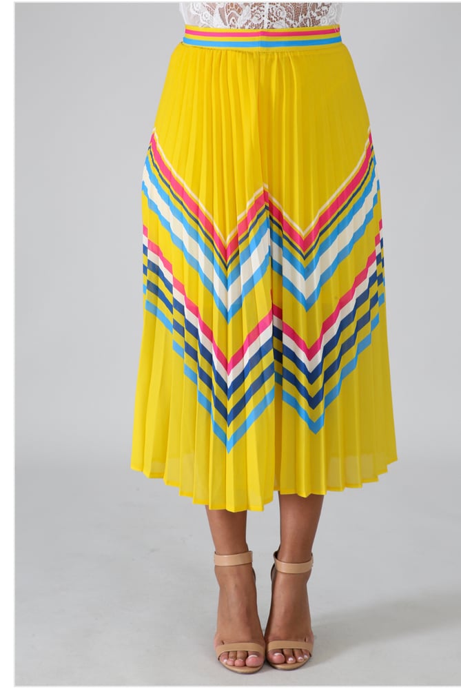 Image of Pleated Yellow Skirt