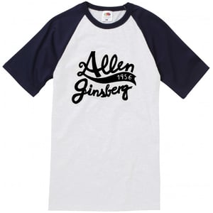 Image of ALLEN GINSBERG LOGO - BASEBALL TEE (PLEASE ORDER at MY PRINT-ON-DEMAND CATEGORY)