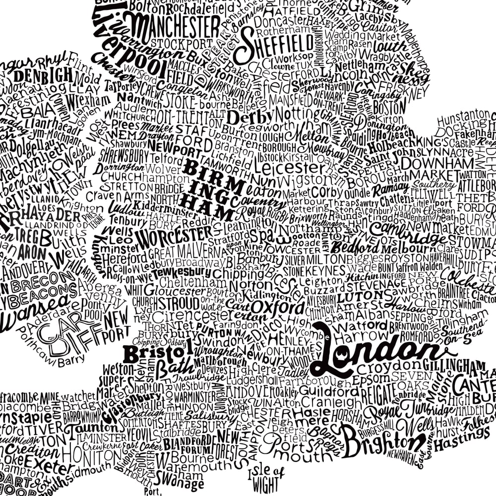 The Great British Type Map (White)
