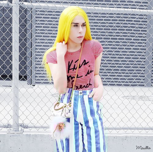 Image of Light Tan Leather Strap with Yellow Stitching for Louis Vuitton (LV), Coach, More - .5" Petite Width