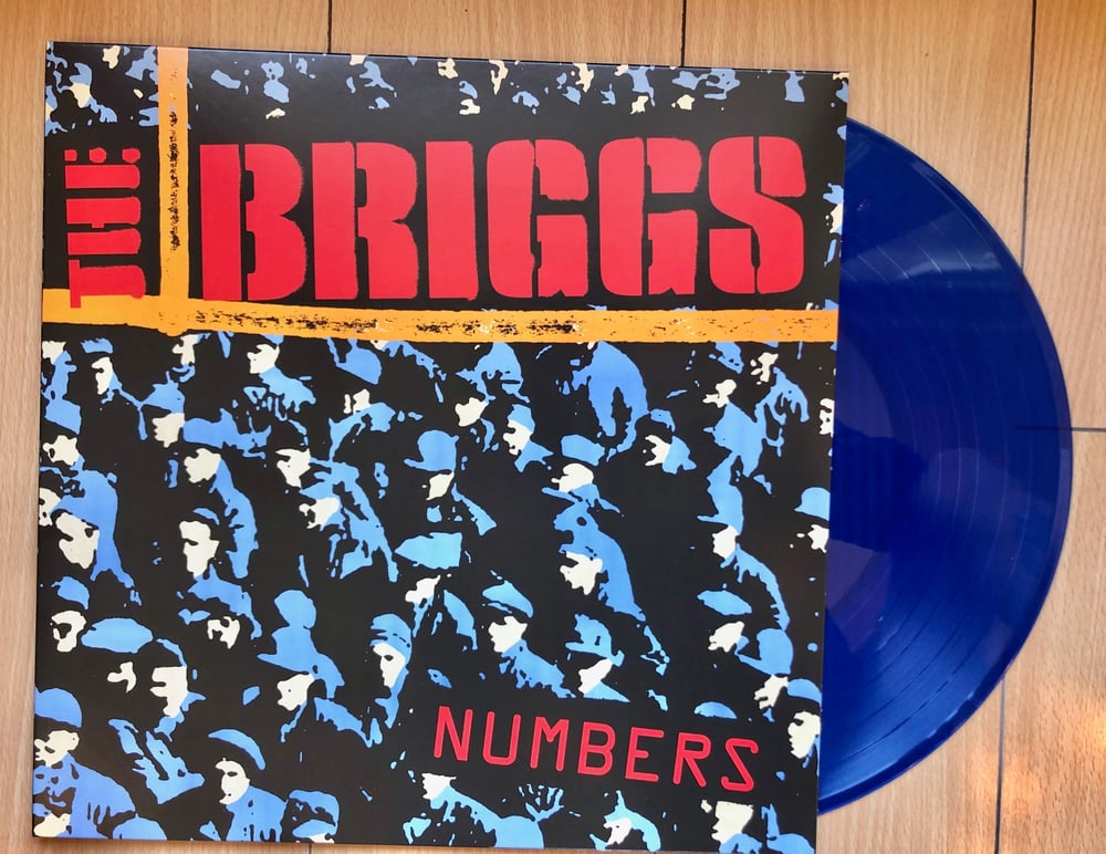 Numbers on blue color vinyl