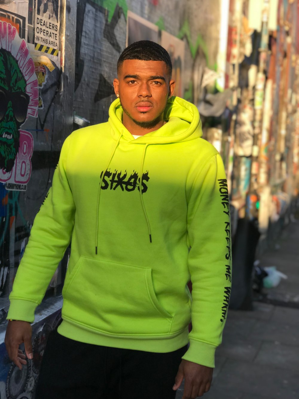 Image of SLIME GREEN "MONEY KEEPS ME WARM"  HOODIE 