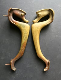 Image 5 of Large Art Deco Door Handles in the Shape of Sea Horses