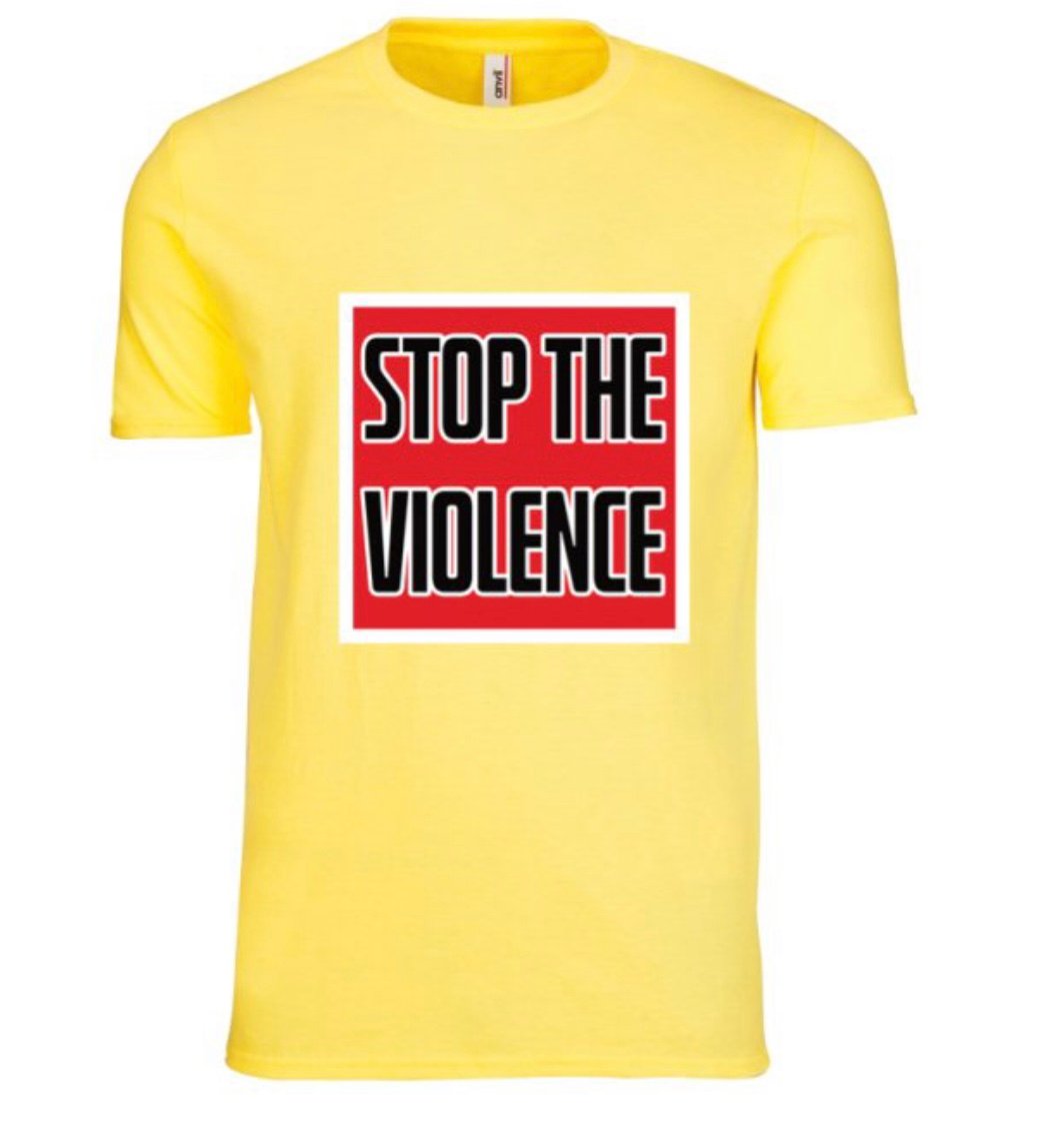 Image of Stop The Violence yellow t-shirt 