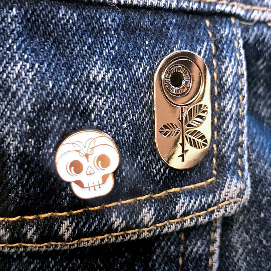 Image of Eye(s) Only for You Enamel + Smiling Skull Mini Pin Set