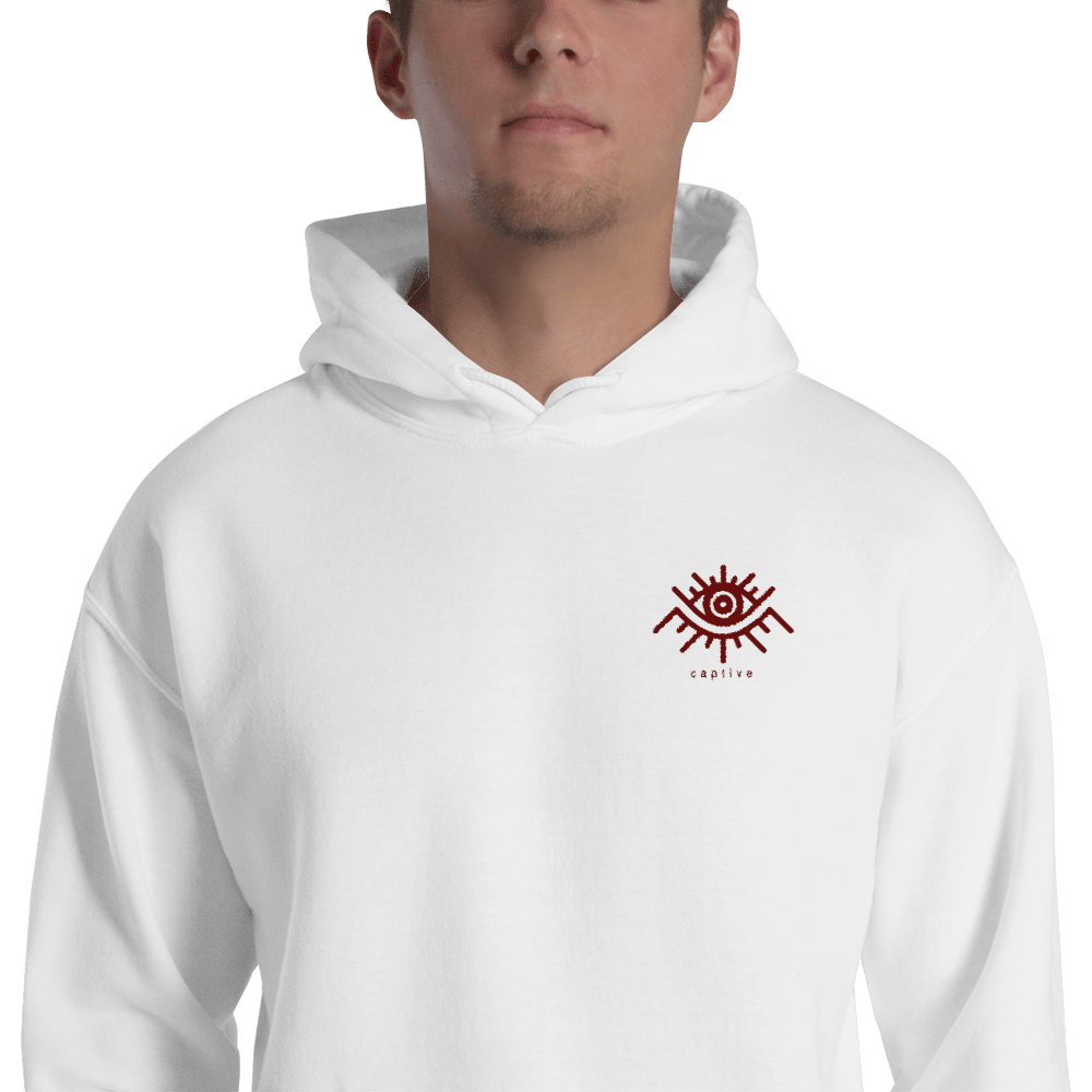 Image of WHITE WITH MAROON HOODIE