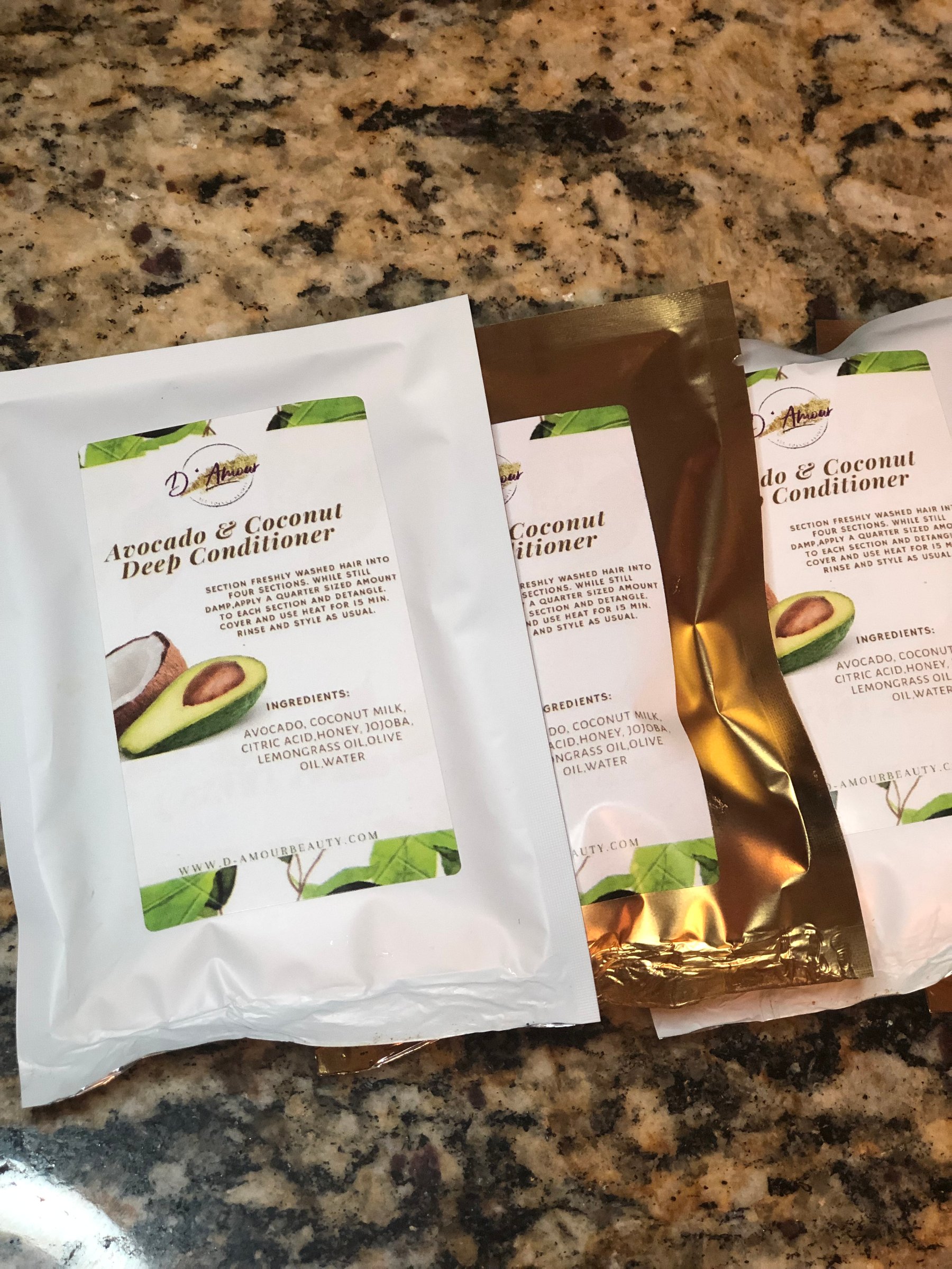 Avocado Coconut Deep Conditioner Sample D Amour Beauty