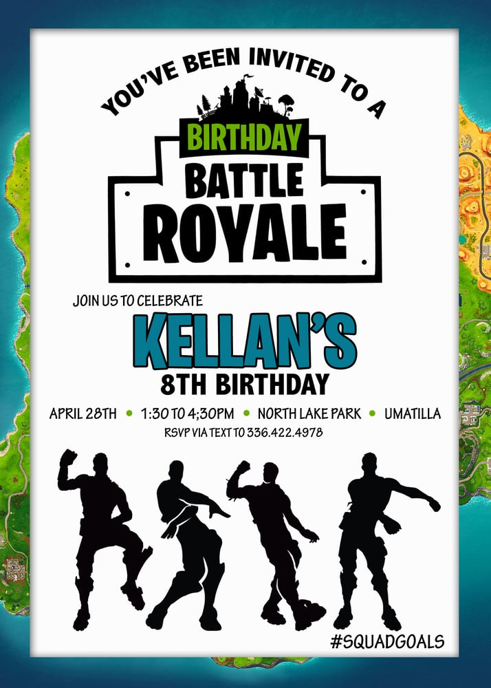 PaperFoxPrints — Fortnite Birthday Invitations