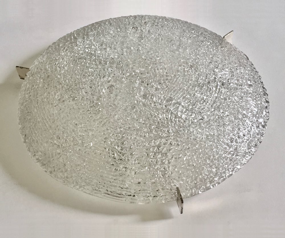 Image of Large Textured Glass Flush Mount