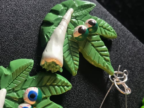 Image of Stoner Leaf dude Earrings 