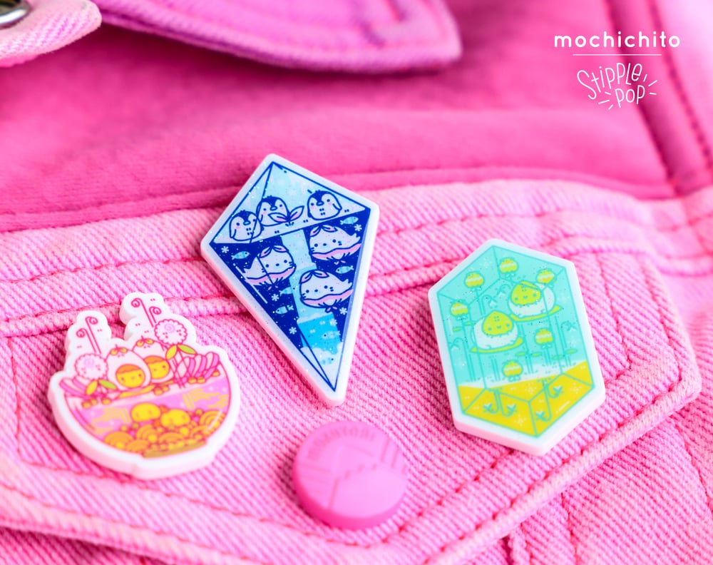 Mochichito Micro-glitter Terra Pins
