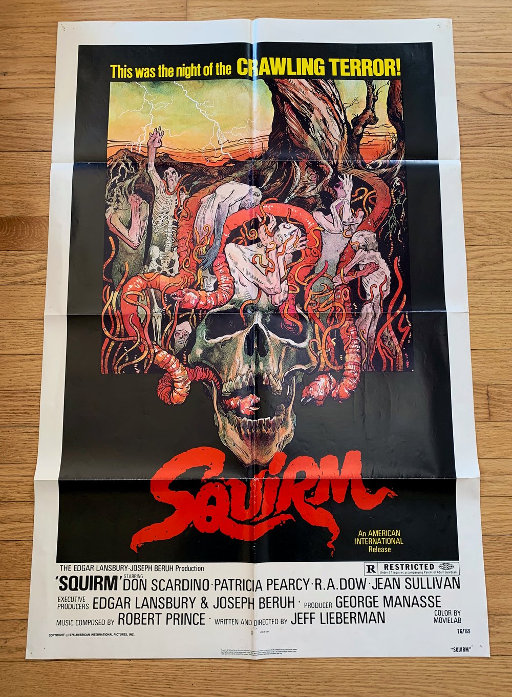 1976 SQUIRM Original U.S. One Sheet Movie Poster