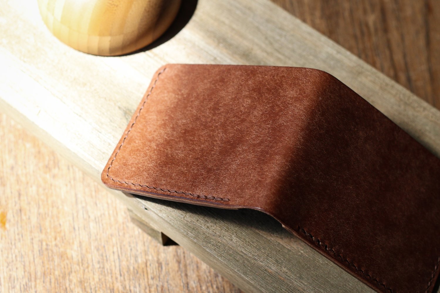 Image of Traditional Bifold in Tobacco Pueblo and Waxed Flesh Chromexcel