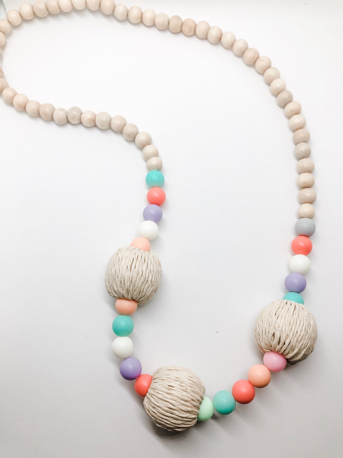 Image of Girls Rattan Beaded Necklace