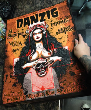Image of DANZIG silkscreen poster from halloween show - limited to 138 signed and numbered 
