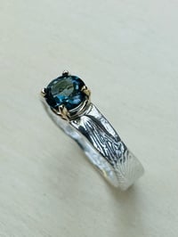 Image 12 of sterling silver feather ring with blue topaz 