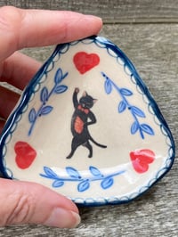 Image 1 of Dancing Black Cat, Trinket Dish 