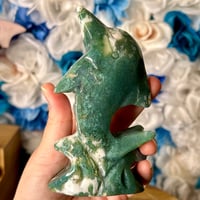 Image 4 of Moss Agate Dolphin (32B)