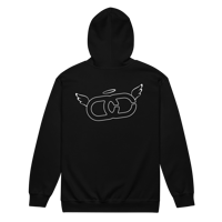 Image 3 of Back Print Angel Logo Zip Hoodie