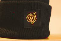 Image 3 of Flower Beanie Black