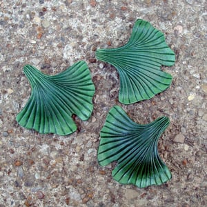 Image of Leather Ginkgo Leaf Barrette