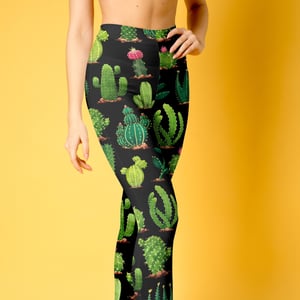 Image of Leggings - Yoga Pants - I Love My Cacti (Cactus & Succulent) - From XS to XL