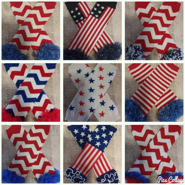 Image of ROCK BOTTOM BLOWOUT SALE 4th of July Legwarmers-9 style choices