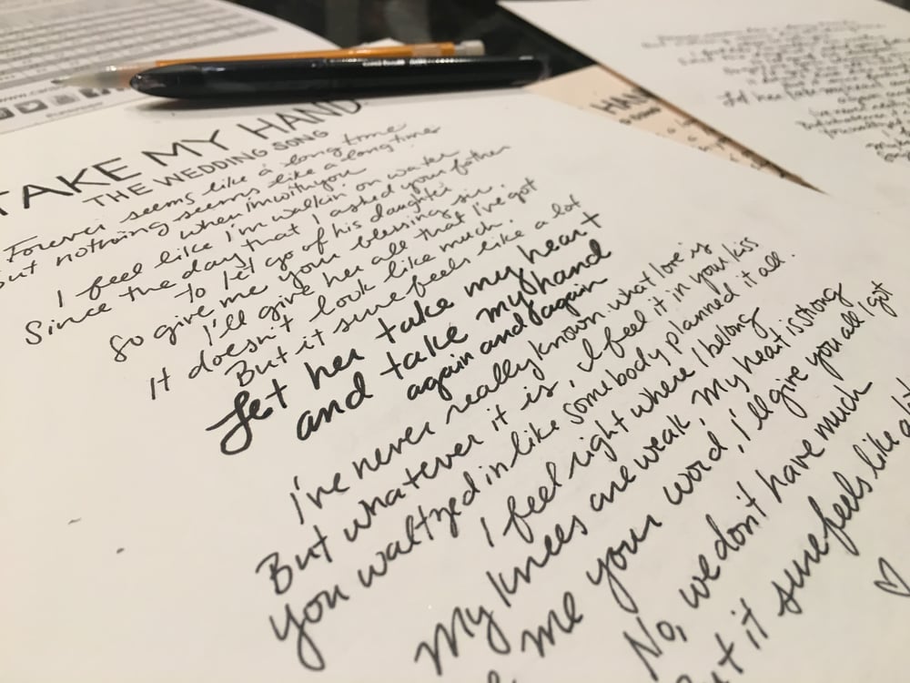 Image of Handwritten Lyrics 